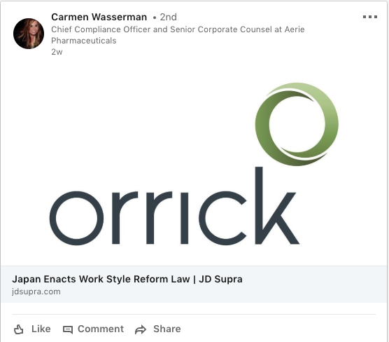 Orrick on LI pharma GC